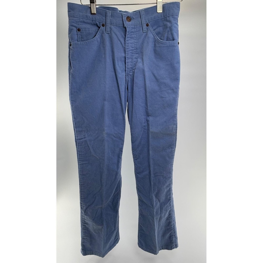 Vintage 1984 Levi's Periwinkle Corduroy Bootcut White Tab USA Talon Size 31x31
